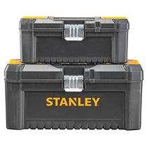 Stanley Essential Tool Box With Metal Latches 32cm (12.1/2in) And 48cm (19in) 2 Pack - Yellow/Black