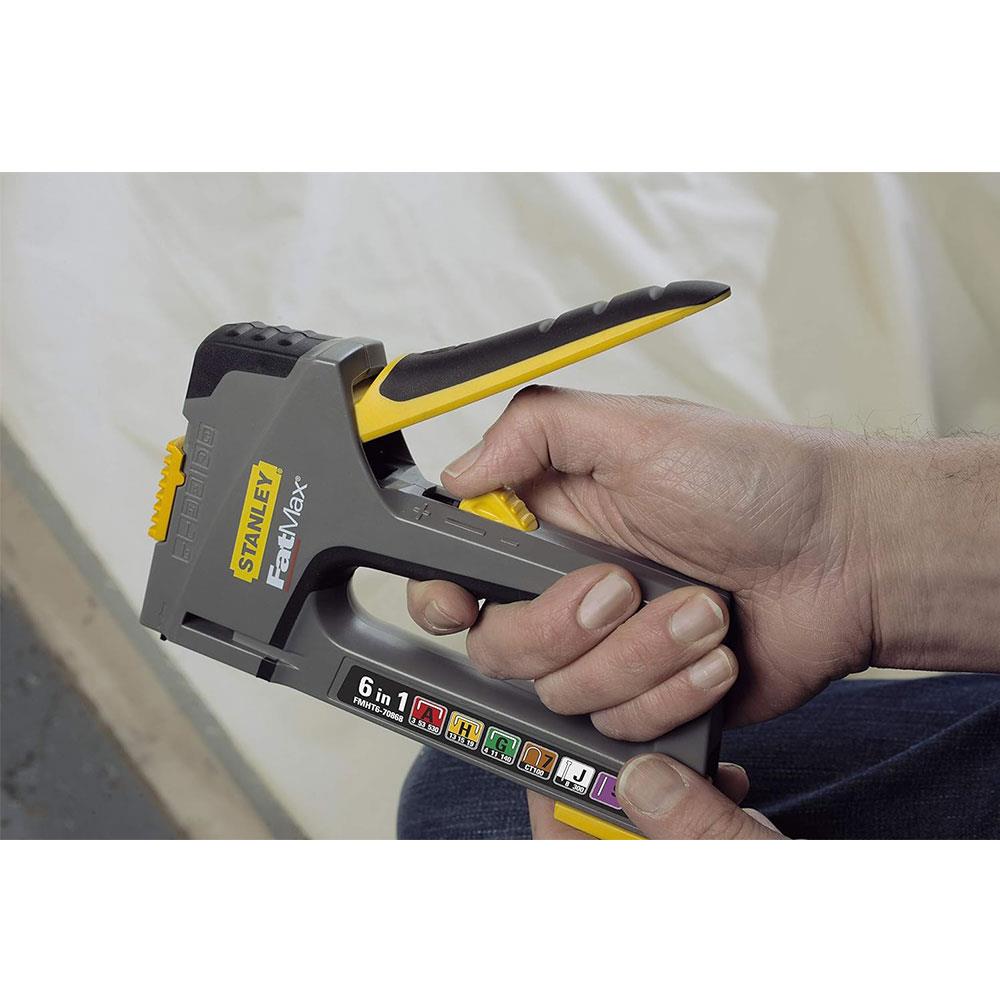 Stanley Fatmax 6-In-1 Multi-Purpose Plastic Staple And Brad Nail Gun - Multicolour