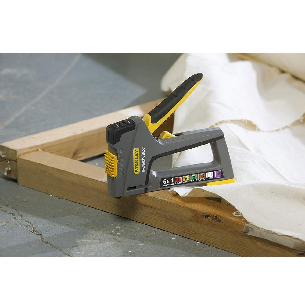 Stanley Fatmax 6-In-1 Multi-Purpose Plastic Staple And Brad Nail Gun - Multicolour