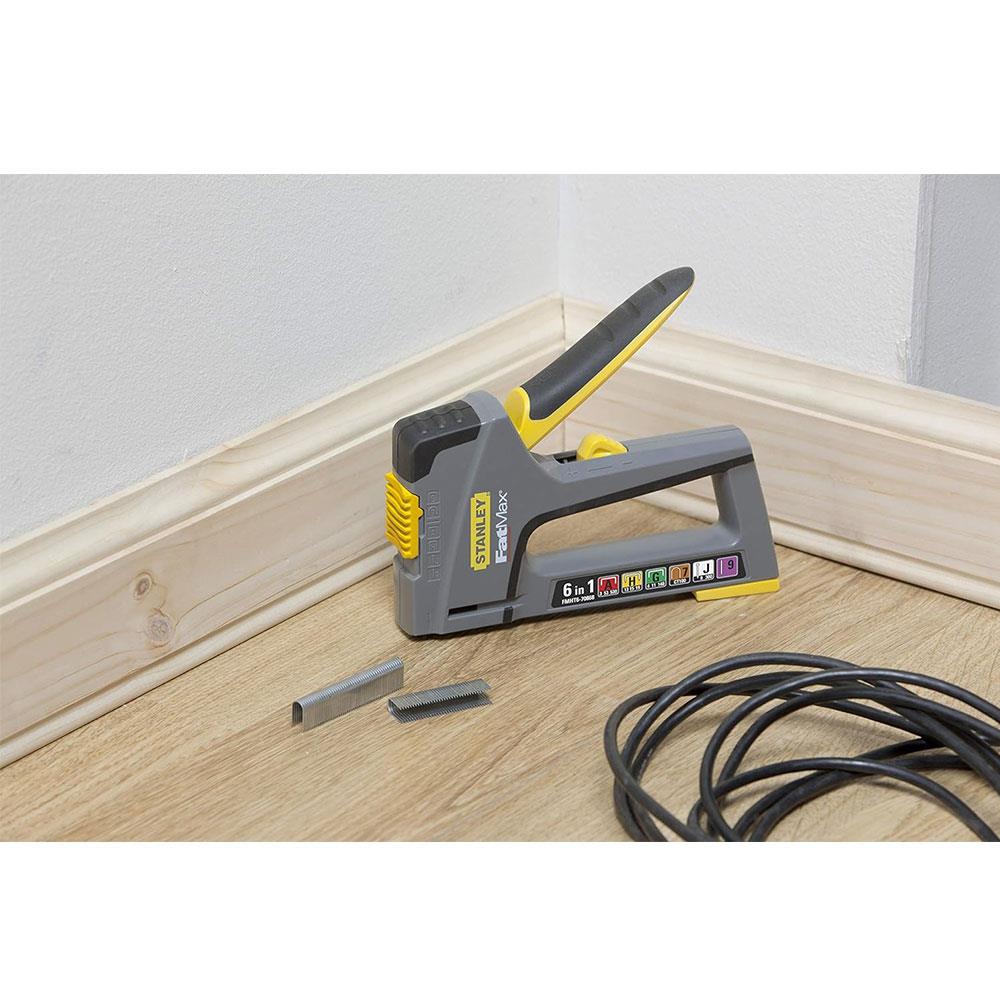 Stanley Fatmax 6-In-1 Multi-Purpose Plastic Staple And Brad Nail Gun - Multicolour