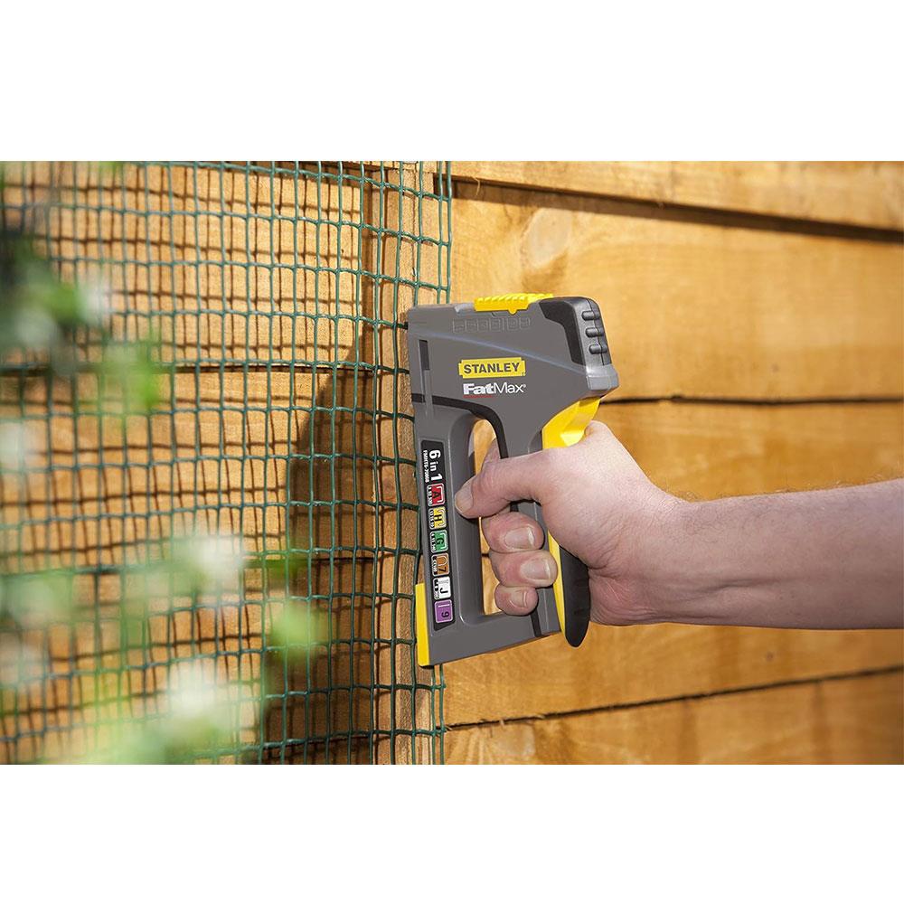Stanley Fatmax 6-In-1 Multi-Purpose Plastic Staple And Brad Nail Gun - Multicolour