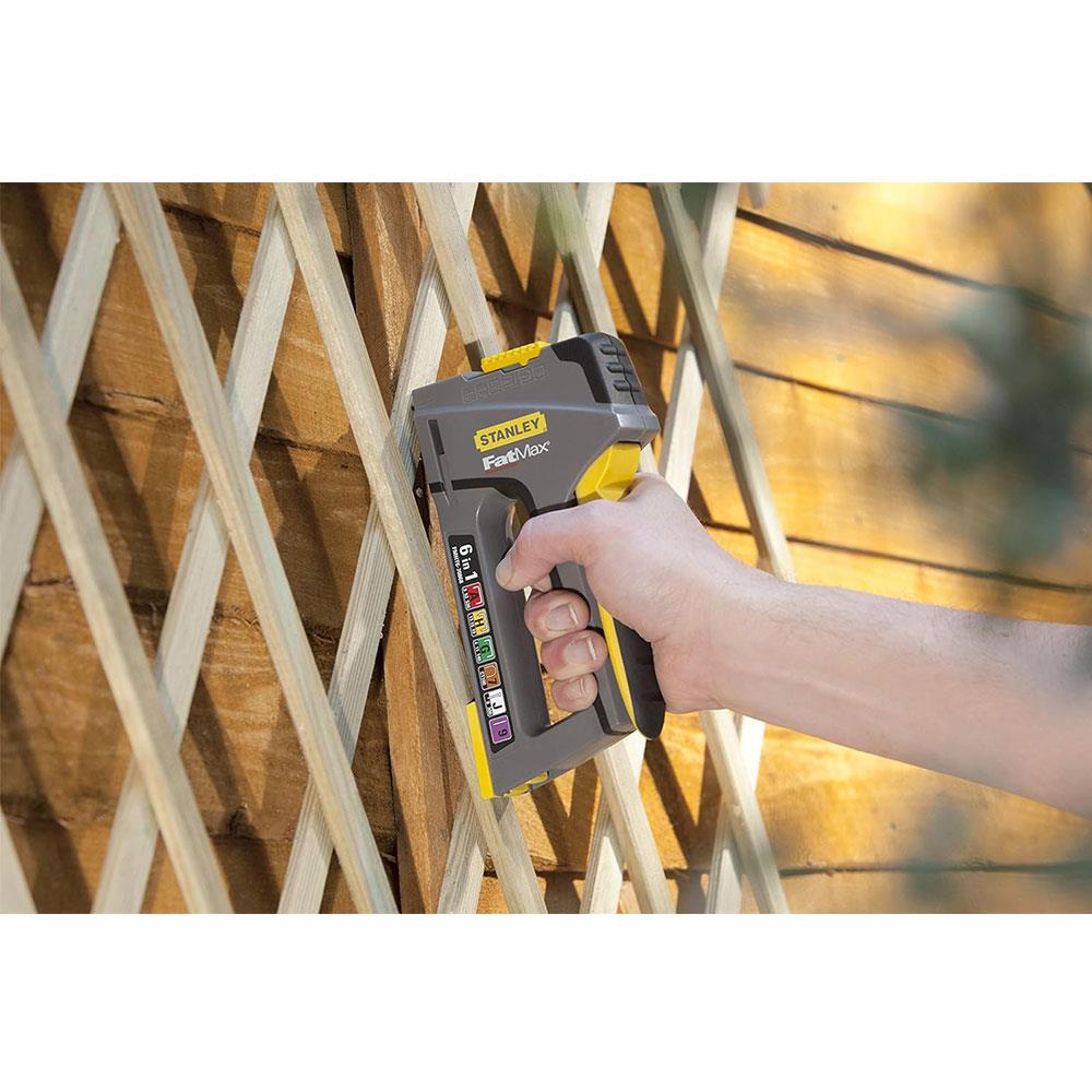 Stanley Fatmax 6-In-1 Multi-Purpose Plastic Staple And Brad Nail Gun - Multicolour