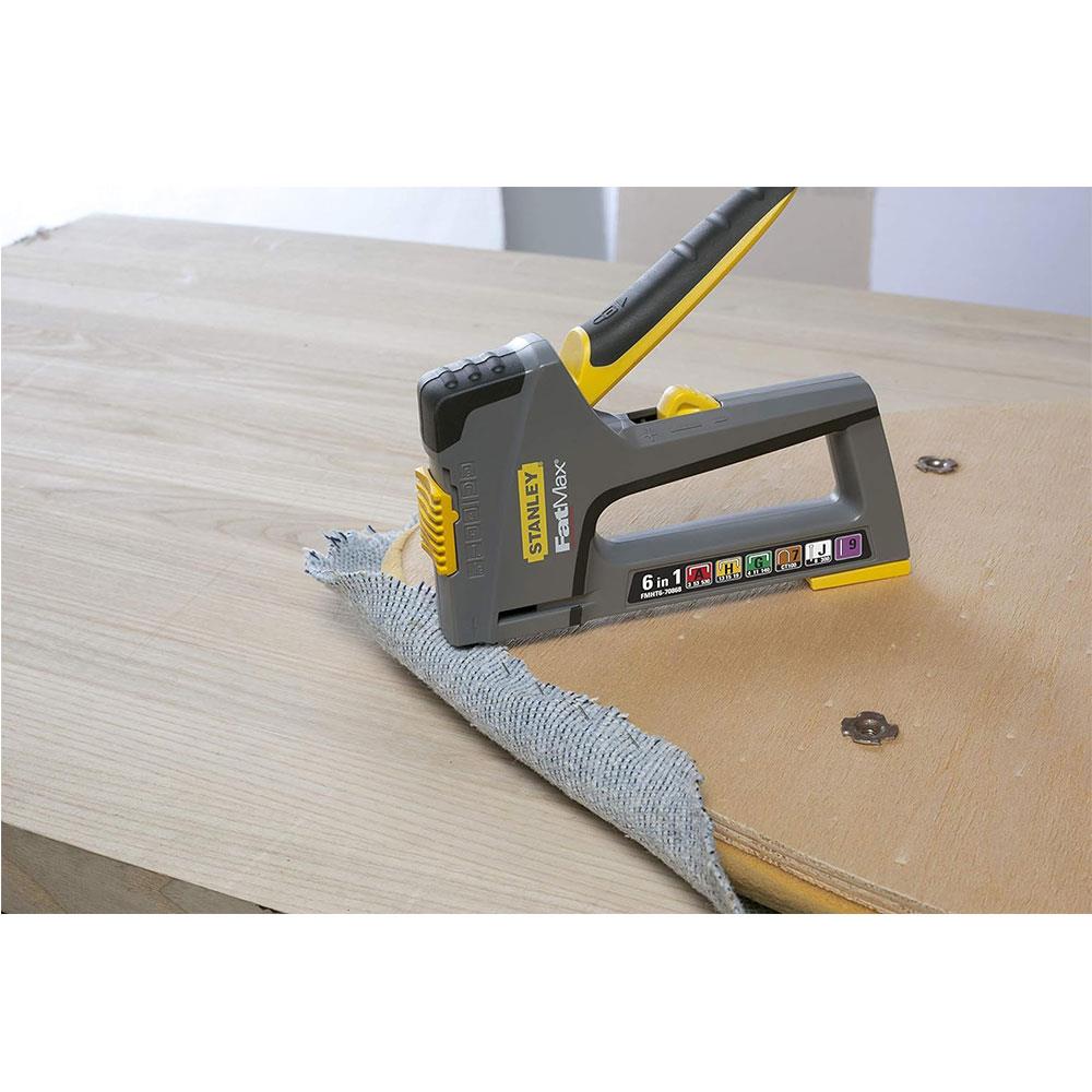Stanley Fatmax 6-In-1 Multi-Purpose Plastic Staple And Brad Nail Gun - Multicolour