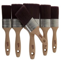 Coral Aspire Oval Paint Brush Set 2 X 1.5 Inch 2 X 2 Inch 3 Inch And 2 Inch Angled Stubby - 6 Piece