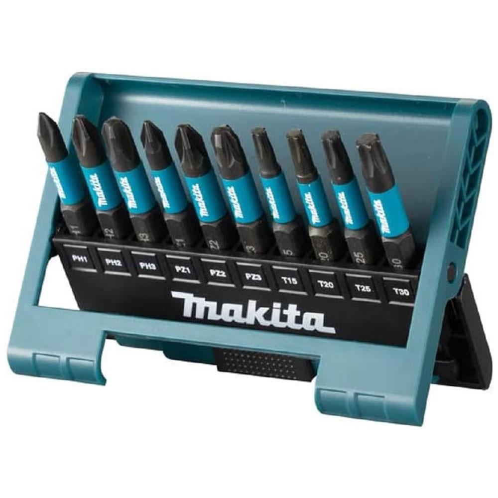 Makita Impact Black Screwdriver Bit Set Pozi 50mm With Magnetic Bit Holder - 10 Piece Main image