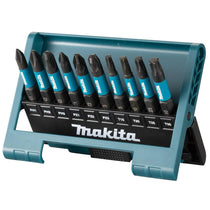 Makita Impact Black Screwdriver Bit Set Pozi 50mm With Magnetic Bit Holder - 10 Piece