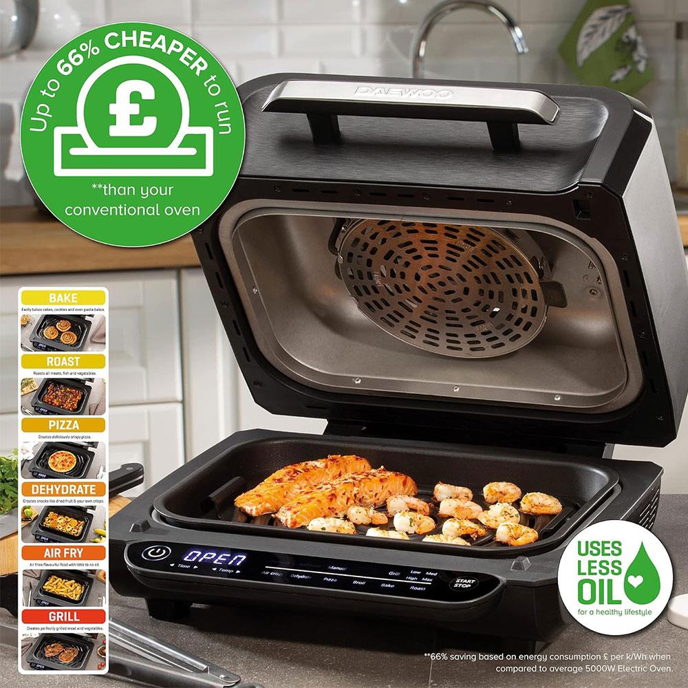 Daewoo 8-In-1 Combination Digital Health Grill And Air Fryer 4 Litres - Black Secondary image