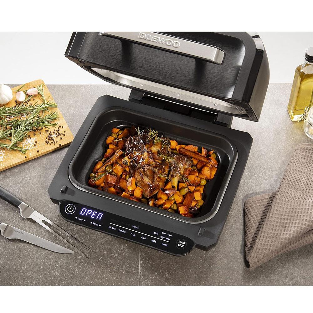Daewoo 8-In-1 Combination Digital Health Grill And Air Fryer 4 Litres - Black