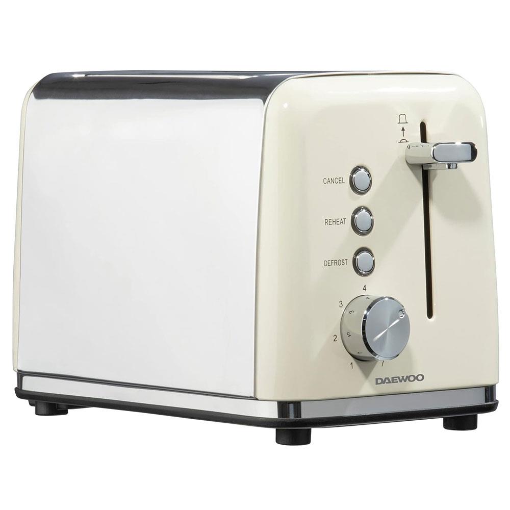 Daewoo Kensington 2 Slice Toaster Stainless Steel 810W - Cream Main image