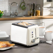 Daewoo Kensington 2 Slice Toaster Stainless Steel 810W - Cream