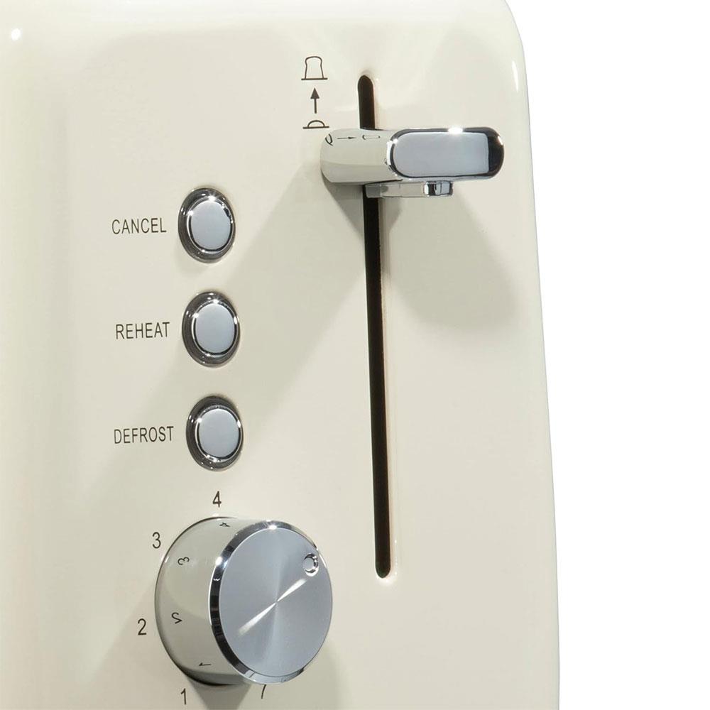 Daewoo Kensington 2 Slice Toaster Stainless Steel 810W - Cream