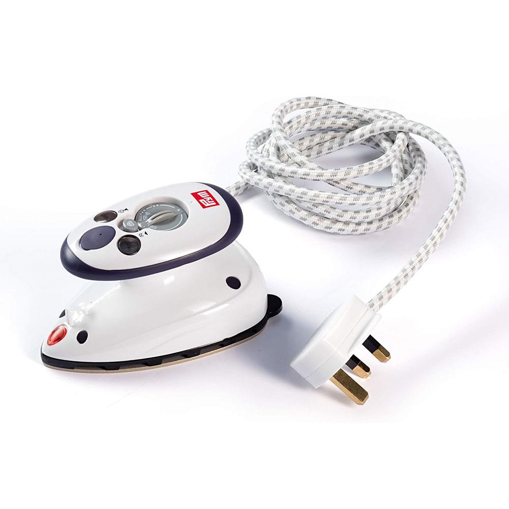 Prym Mini Travel Steam Iron With Measuring Cup And Carrying Bag UK Plug 700W - White Main image