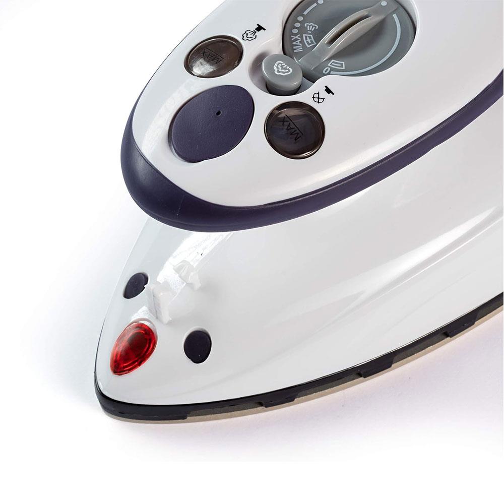 Prym Mini Travel Steam Iron With Measuring Cup And Carrying Bag UK Plug 700W - White