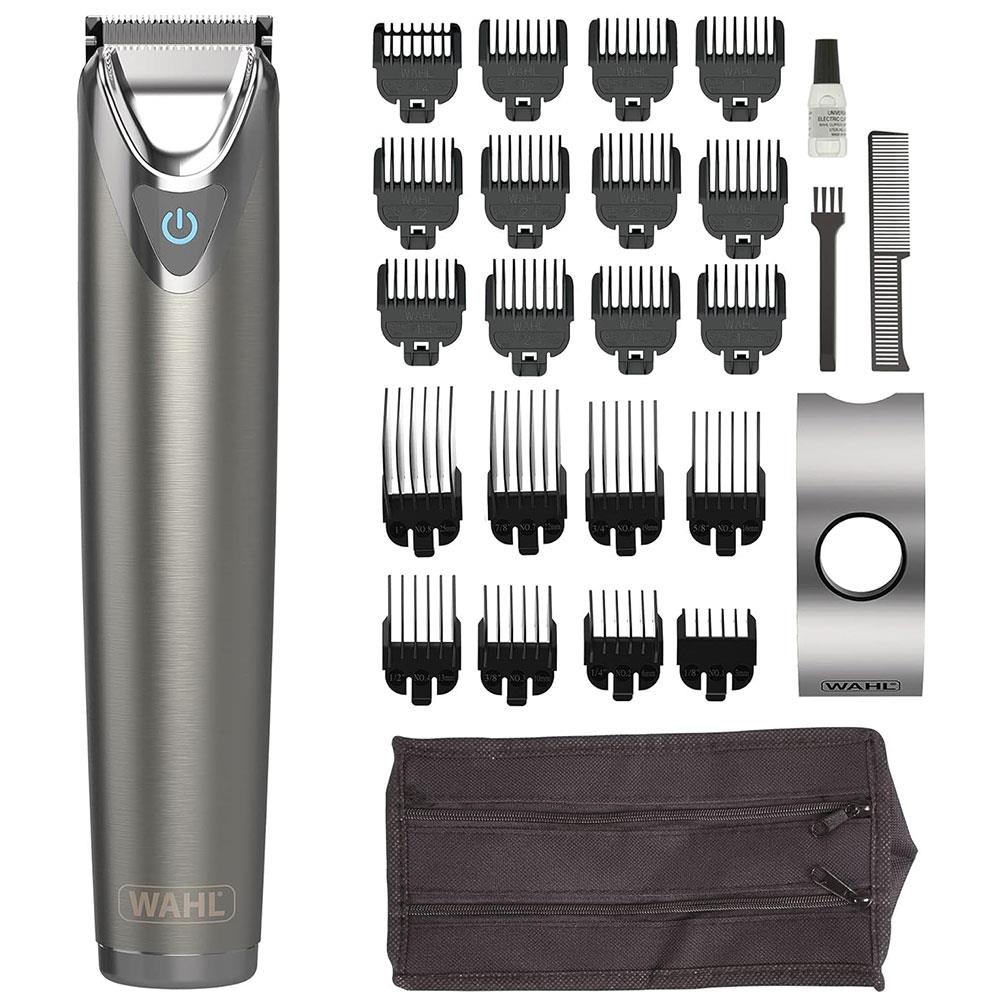 Wahl Stainless Steel Stubble And Beard Trimmer With Attachment Combs - Silver Main image
