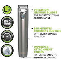 Wahl Stainless Steel Stubble And Beard Trimmer With Attachment Combs - Silver