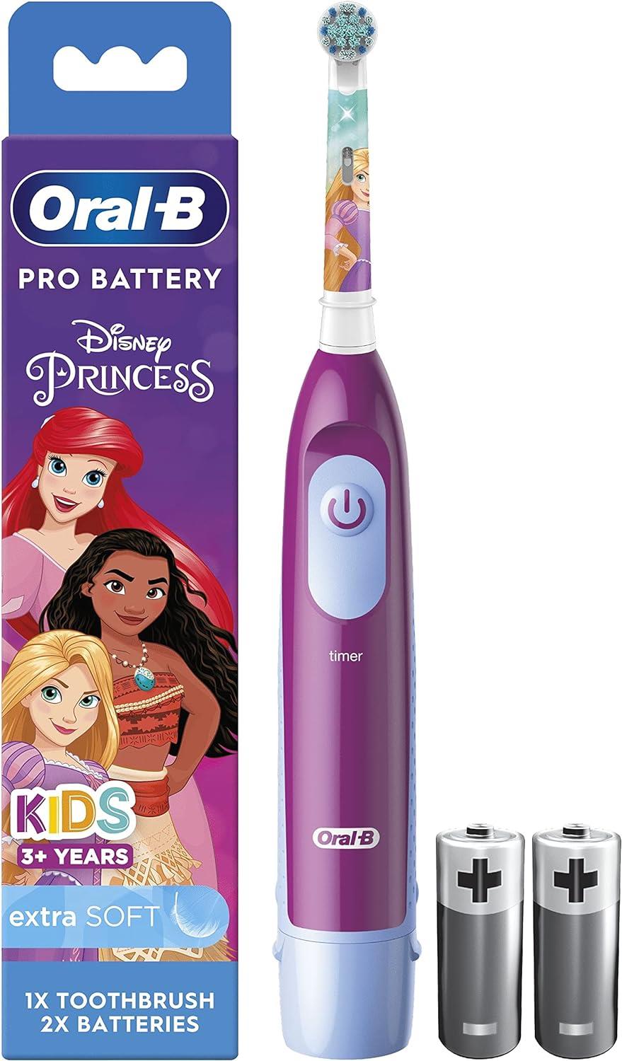 Oral-B Pro Battery Powered Kids Toothbrush Precision Clean Extra Soft Bristles - Disney Princess