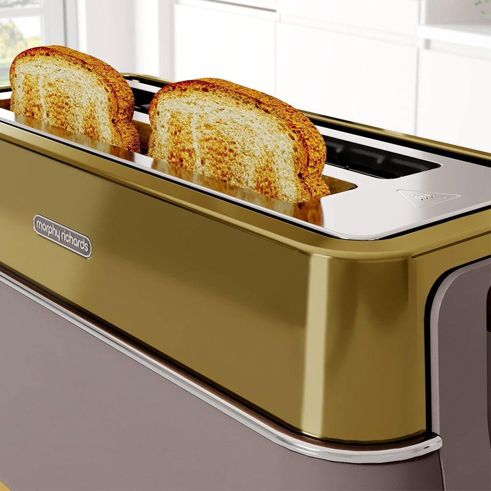 Morphy Richards Signature Opulent 4 Slice Toaster Stainless Steel 1750W - Gold