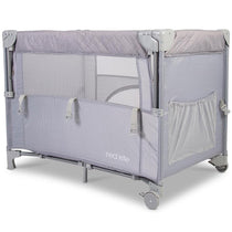 Red Kite Dreamer Bedside Travel Crib With Newborn Bassinette - Soft Grey