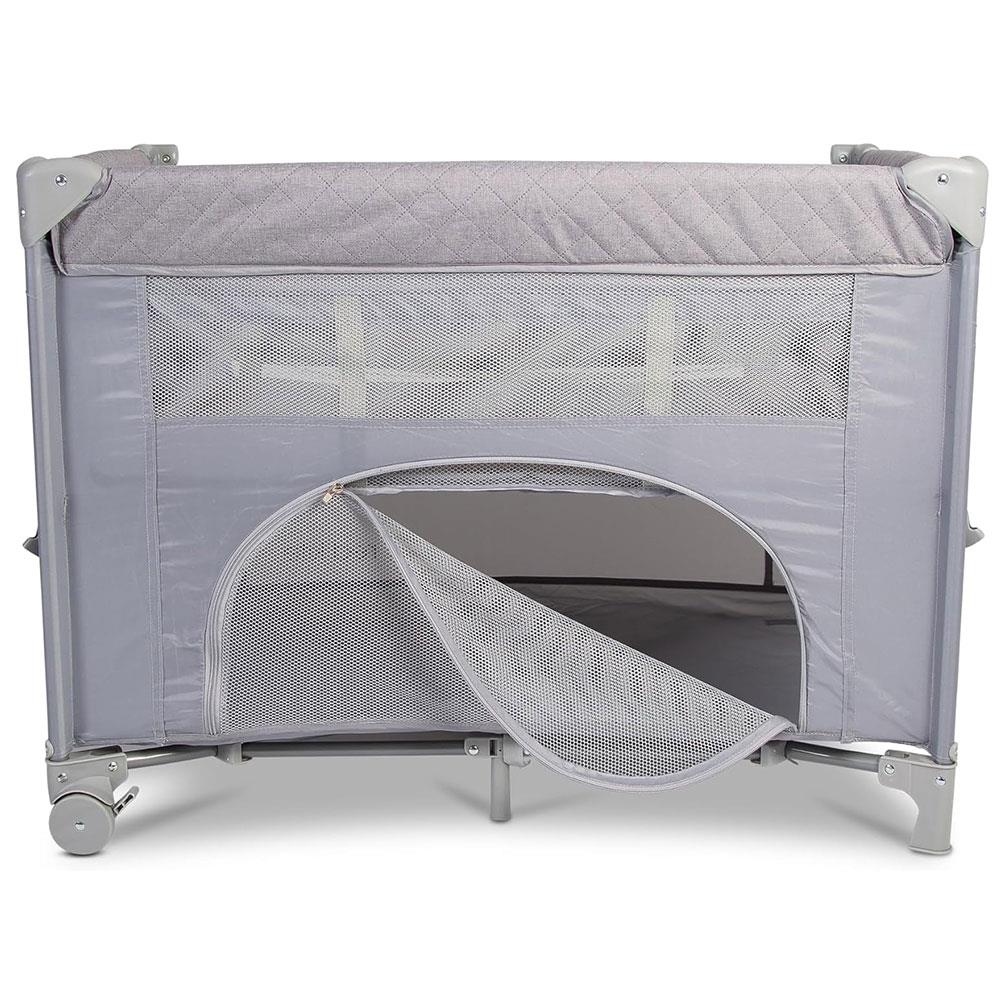 Red Kite Dreamer Bedside Travel Crib With Newborn Bassinette - Soft Grey