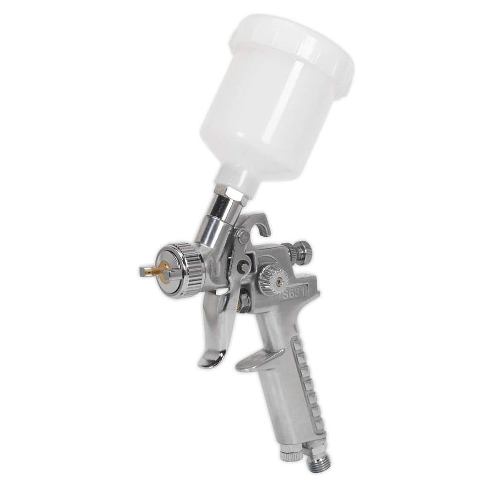 Sealey Gravity Feed Touch-Up Spray Gun 1mm Set-Up - Silver