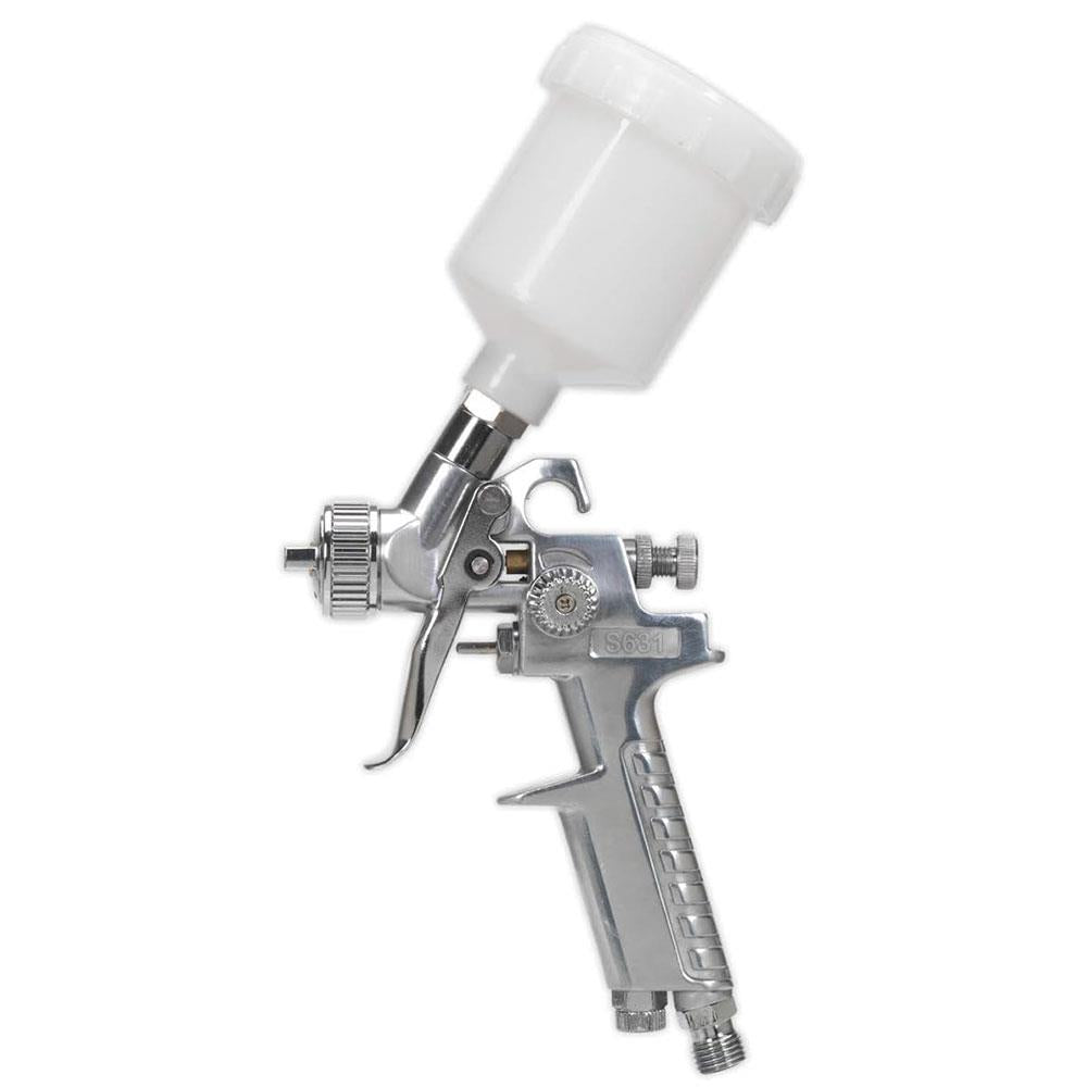 Sealey Gravity Feed Touch-Up Spray Gun 1mm Set-Up - Silver