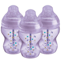 Tommee Tippee Advanced Anti-Colic Baby Bottle 260ml Pack of 3 - Purple