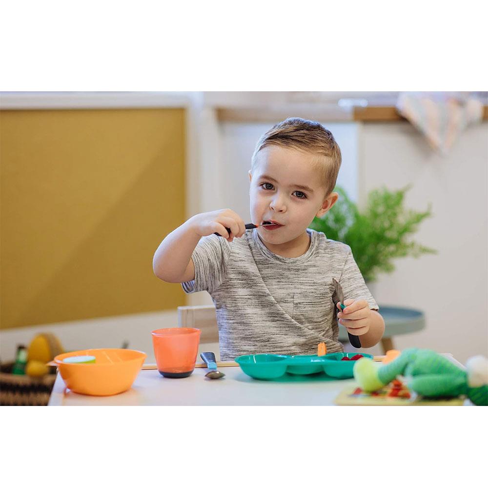Tommee Tippee Big Kids 1st Cutlery Set Stainless Steel Rounded Edges Chunky Handles 12m+ - Multicolour