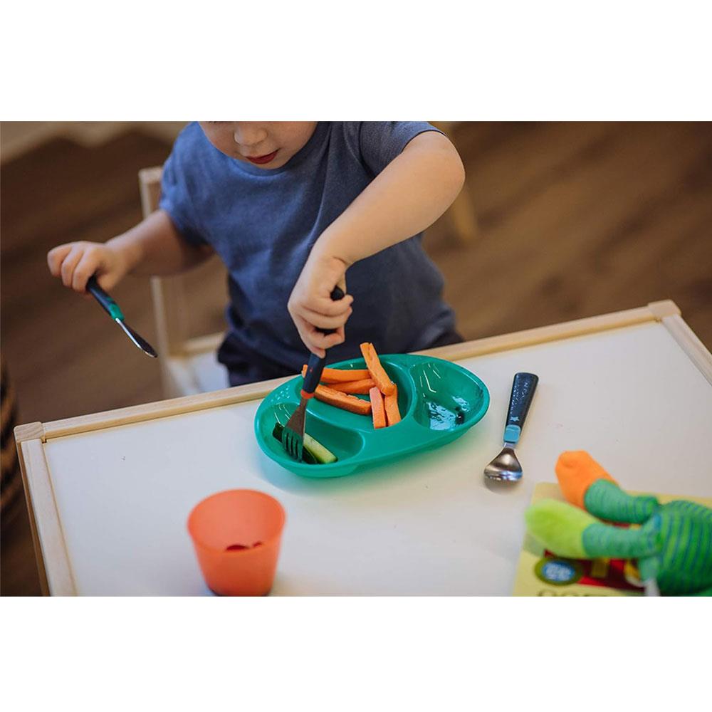 Tommee Tippee Big Kids 1st Cutlery Set Stainless Steel Rounded Edges Chunky Handles 12m+ - Multicolour