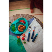 Tommee Tippee Big Kids 1st Cutlery Set Stainless Steel Rounded Edges Chunky Handles 12m+ - Multicolour