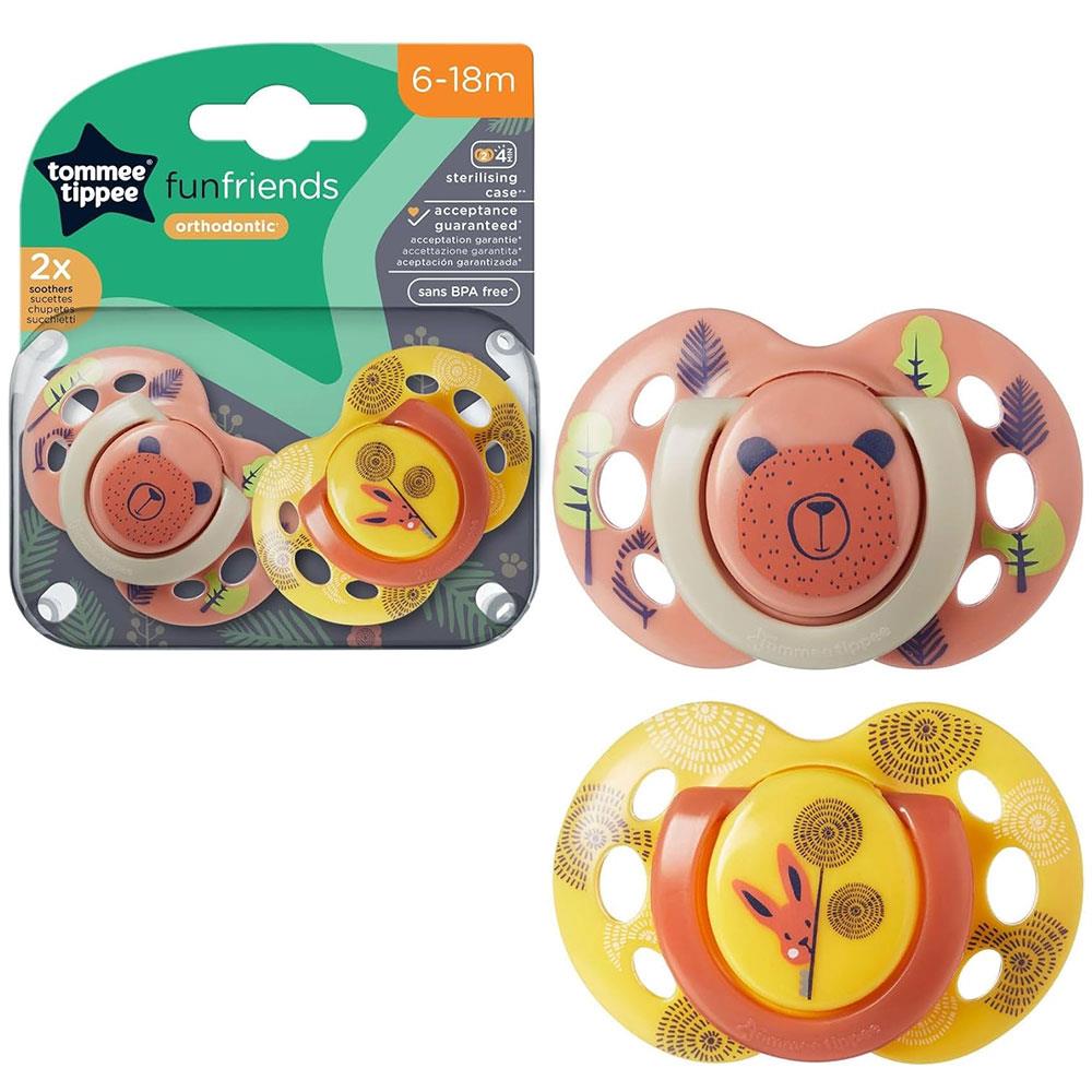 Tommee Tippee Fun Style Orthodontic Soothers Pack of 2 - Assorted
