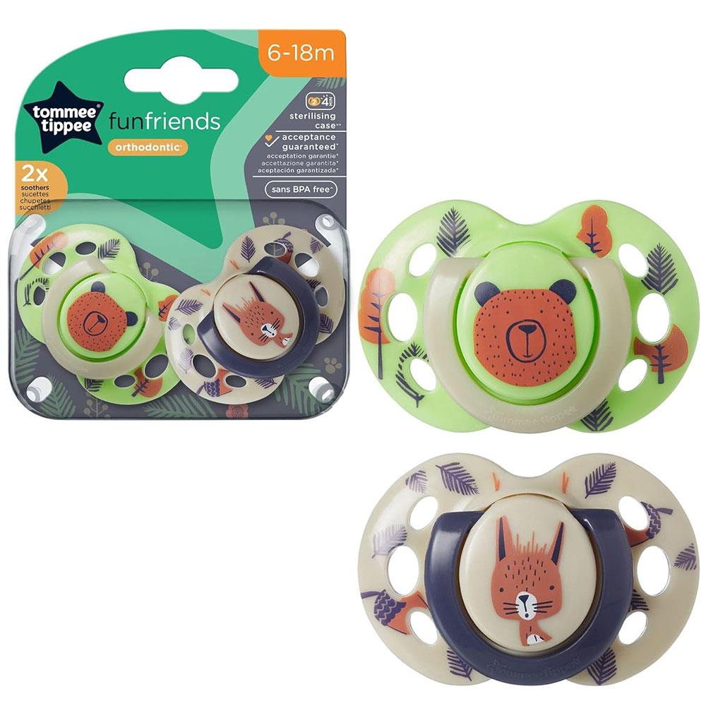 Tommee Tippee Fun Style Orthodontic Soothers Pack of 2 - Assorted