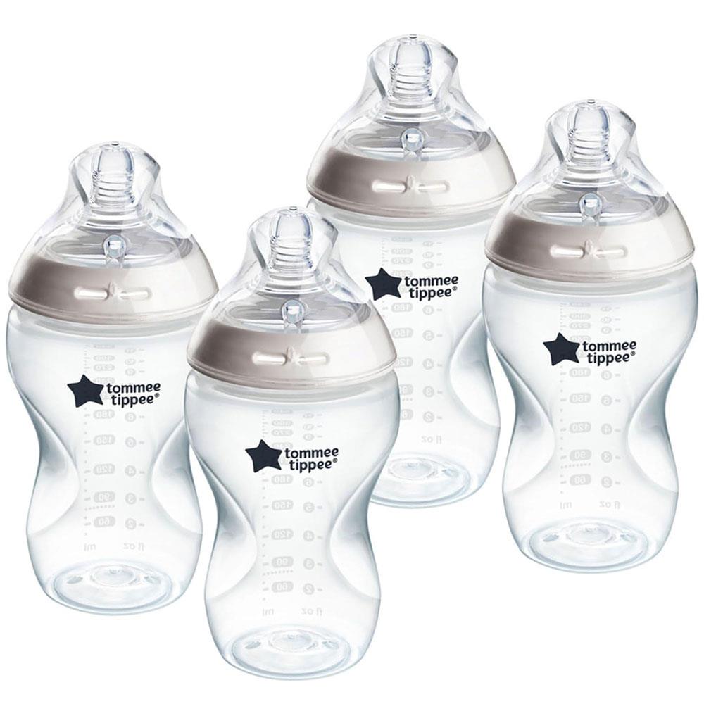 Tommee Tippee Natural Start Anti-Colic Baby Bottle 340ml Pack of 4 - Clear