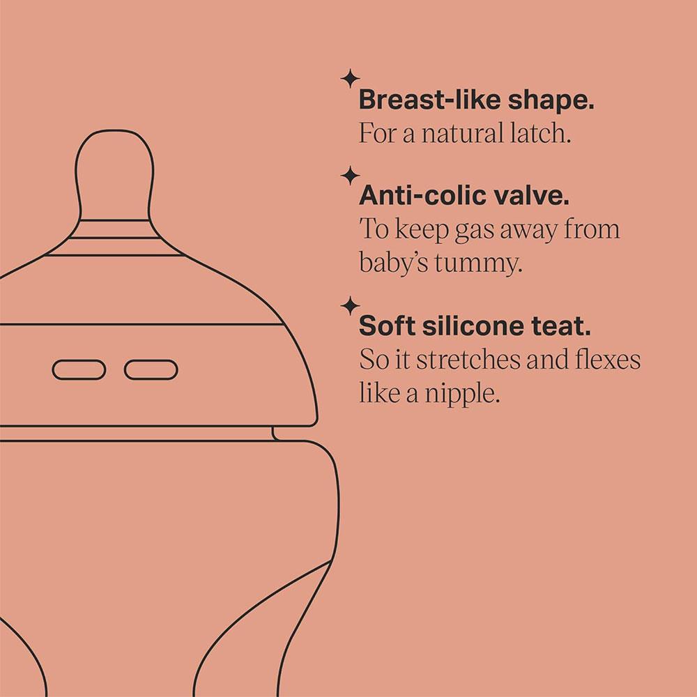 Tommee Tippee Natural Start Anti-Colic Baby Bottle 340ml Pack of 4 - Clear