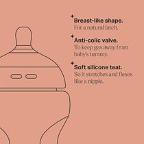 Tommee Tippee Natural Start Anti-Colic Baby Bottle 340ml Pack of 4 - Clear