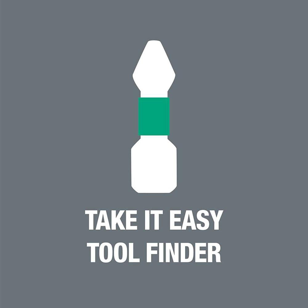 Wera Bit-Check 30 Stainless 1 Bit Set With Rapidaptor Universal Bit Holder PH/PZ/TX/HEX-PLUS - Silver