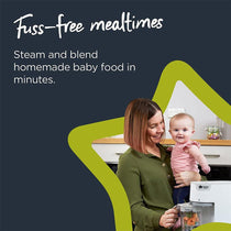 Tommee Tippee Quick Cook Baby Food Steamer And Blender - Black