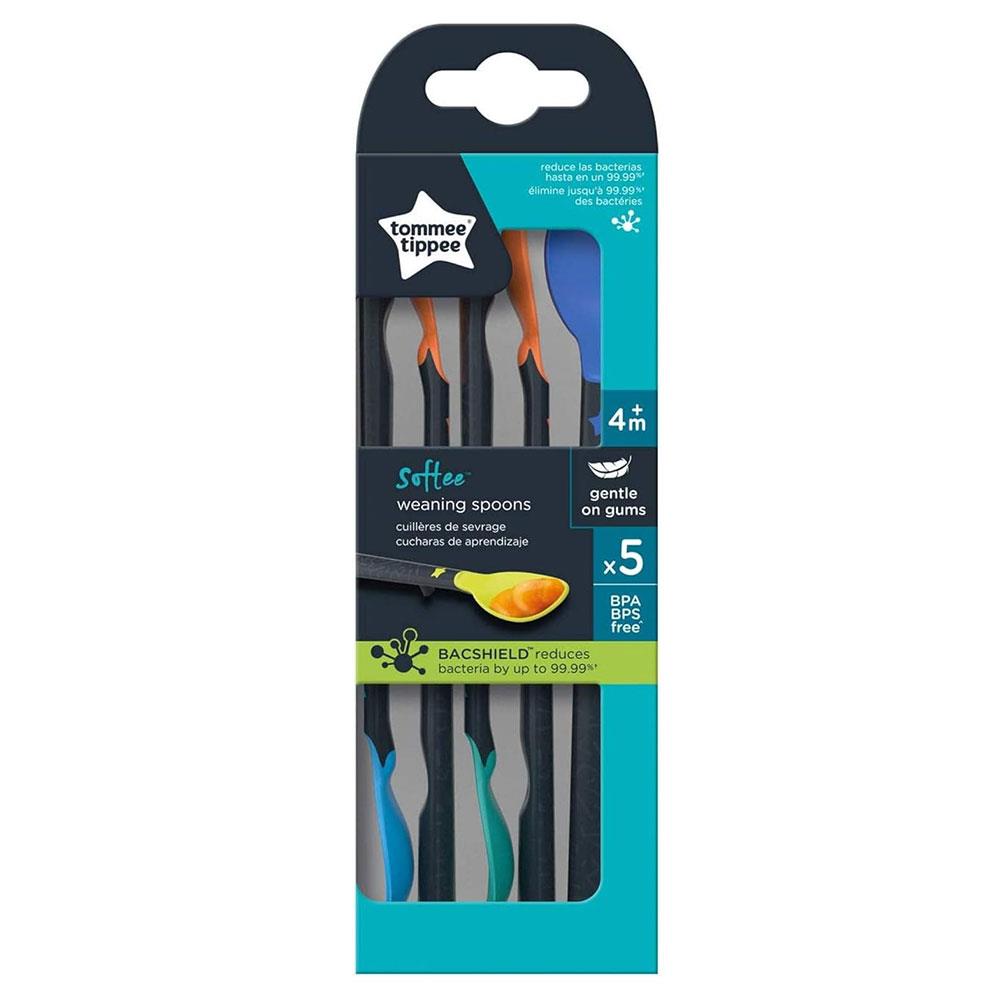 Tommee Tippee Softee Weaning Spoons With Long Anti-Slip Handles 4m Pack of 5 - Multicolour Main image