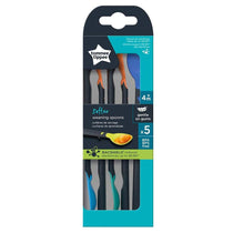 Tommee Tippee Softee Weaning Spoons With Long Anti-Slip Handles 4m Pack of 5 - Multicolour
