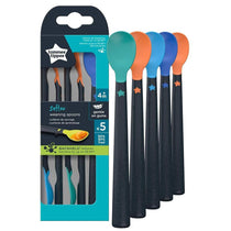 Tommee Tippee Softee Weaning Spoons With Long Anti-Slip Handles 4m Pack of 5 - Multicolour