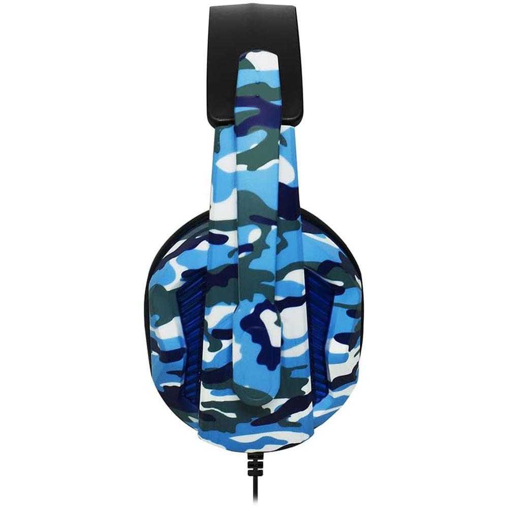 Vybe Camo Wired Gaming Headset With LED Lights - Marine Blue