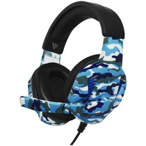 Vybe Camo Wired Gaming Headset With LED Lights - Marine Blue