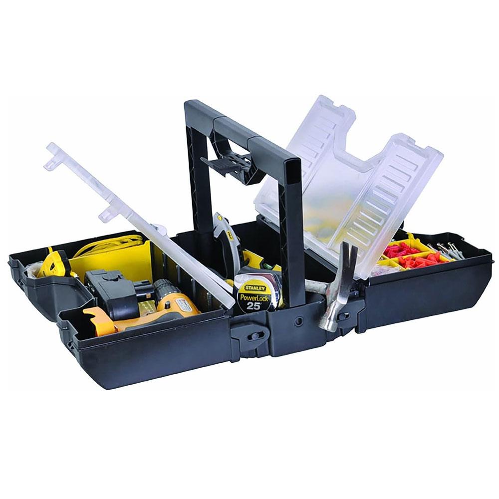 Stanley 3-In-1 Tool Organiser Combines 2 Organisers With Integral Middle Tote - Black/Yellow