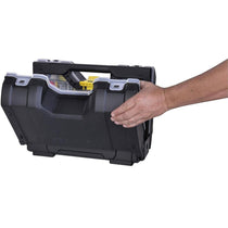 Stanley 3-In-1 Tool Organiser Combines 2 Organisers With Integral Middle Tote - Black/Yellow