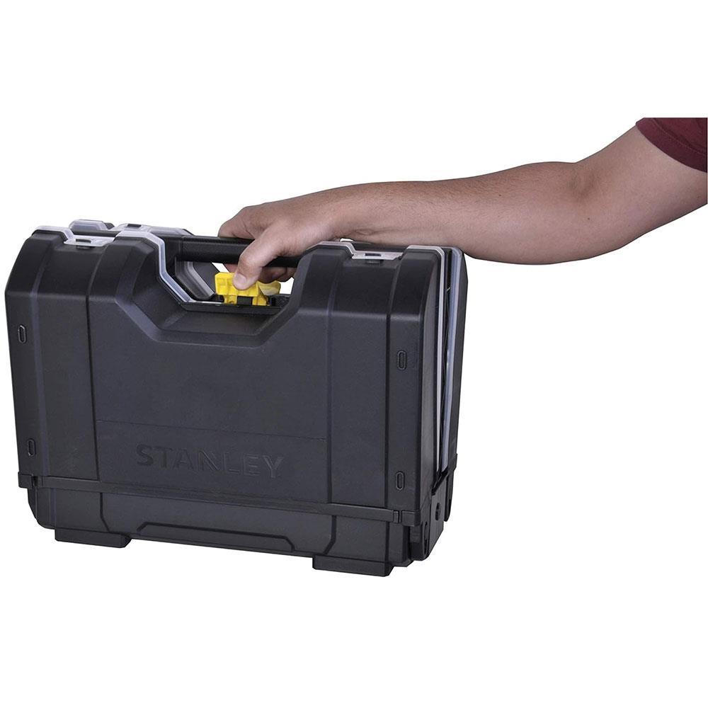 Stanley 3-In-1 Tool Organiser Combines 2 Organisers With Integral Middle Tote - Black/Yellow