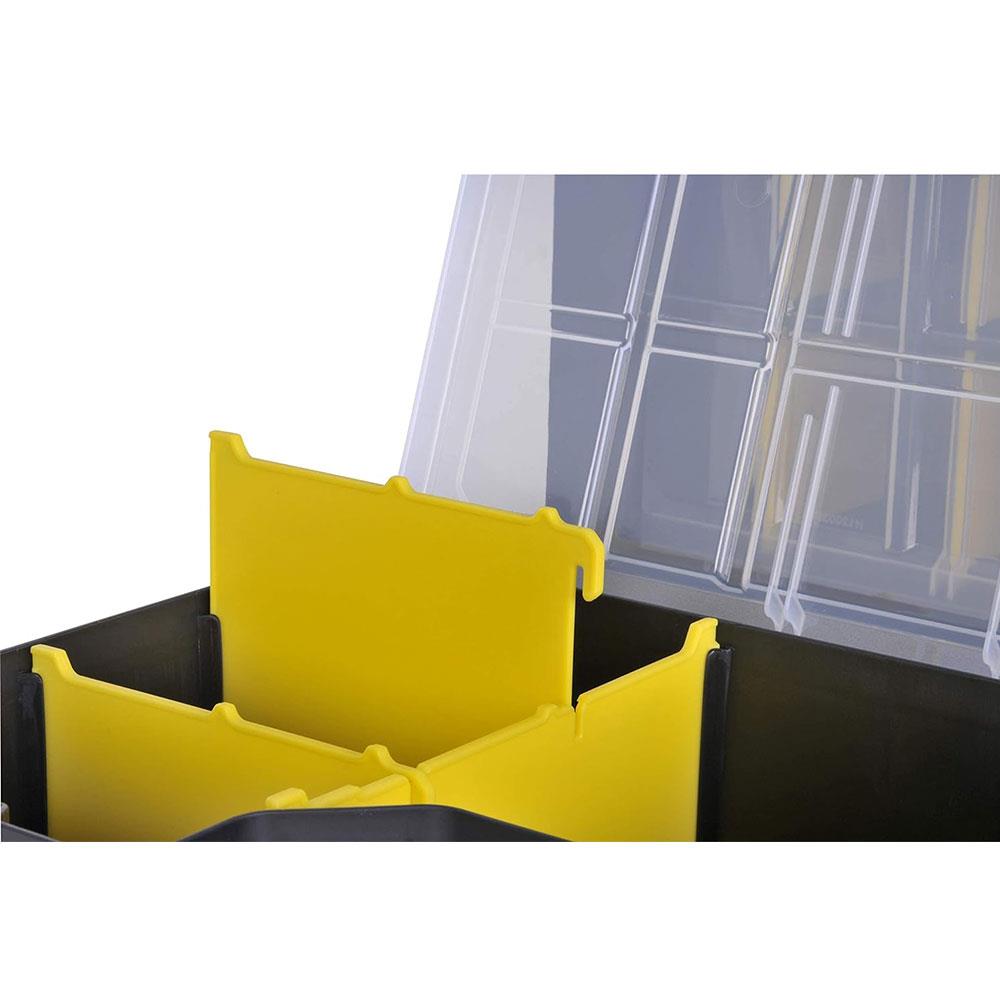 Stanley 3-In-1 Tool Organiser Combines 2 Organisers With Integral Middle Tote - Black/Yellow