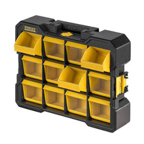 Stanley FatMax Flip Bin Deep Pro Organiser 12 Removable Compartments - Black/Yellow
