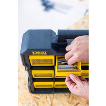 Stanley FatMax Flip Bin Deep Pro Organiser 12 Removable Compartments - Black/Yellow