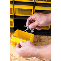 Stanley FatMax Flip Bin Deep Pro Organiser 12 Removable Compartments - Black/Yellow