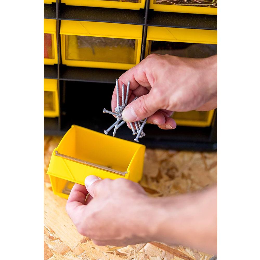 Stanley FatMax Flip Bin Deep Pro Organiser 12 Removable Compartments - Black/Yellow