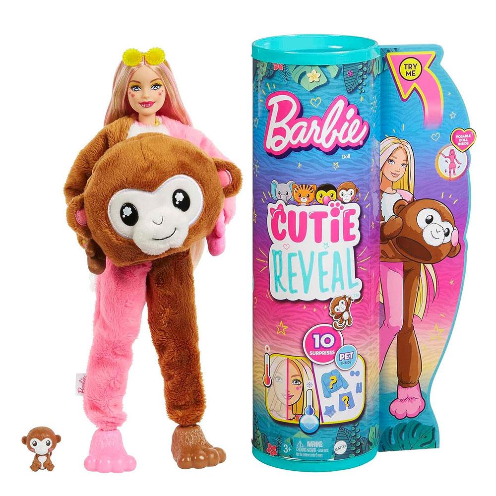 Barbie Cutie Reveal Chelsea Doll And Accessories Jungle Series Monkey-Themed Small Doll Set 10 Surprises - Multicolour Main image